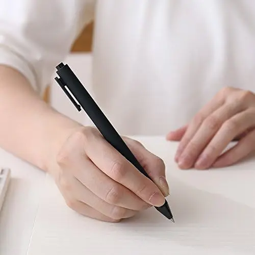 Kaco Pure Refillable Retractable Gel Pen Black Ink 0.5mm Medium Pen Tip 10 Pack Casual Quick-Drying Aesthetic Note Pen Office Su 3