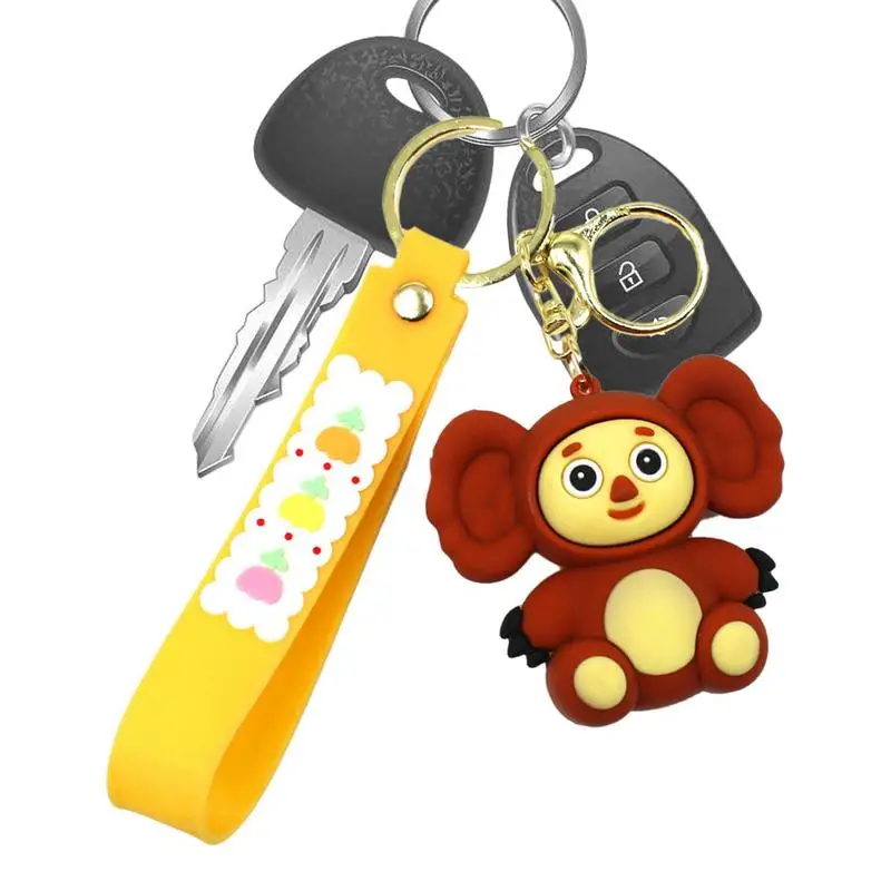 Korean Version Of The Cute Big Ear Monkey Keychain Cartoon Doll Keyring Creative Couple Bag Ornaments Fashion Car Accessories