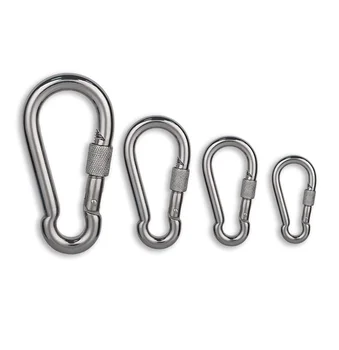 304 Stainless Steel Carabiners - Heavy Duty, Durable & Rust-Free Clips for Gym, Swing, Dog Leashes, Hammocks, Keychains