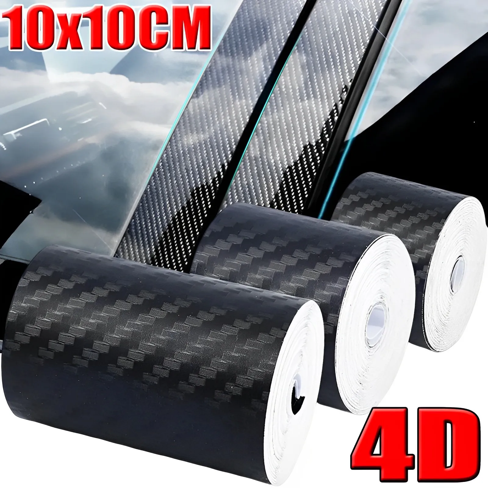 

10/7/5/3/1m 4D Carbon Fiber Car Sticker DIY Protector Strip Auto Interior Decor Anti Scratch Stickers Waterproof Protection Film