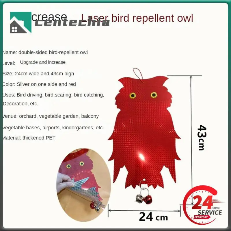 

Double-sided Bird-repelling Owl Laser Double-sided Reflective Hanging Owl Repellents Thickened PET Garden Pest Control Products