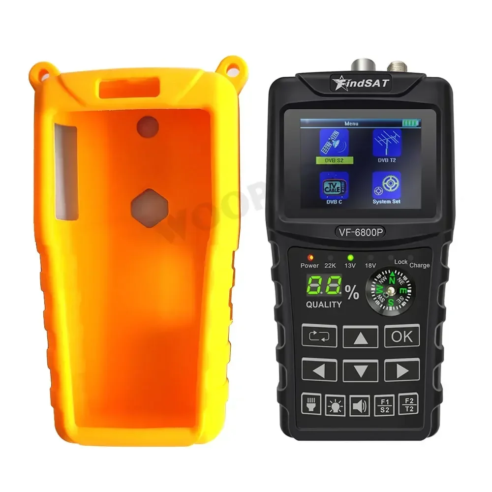 VF 6800P Satellite Finder DVB-T2 DVB-S2 DVB-C MPEG4 Digital Sat Finder Meter 2.4 Inch LCD HD for TV Tuner