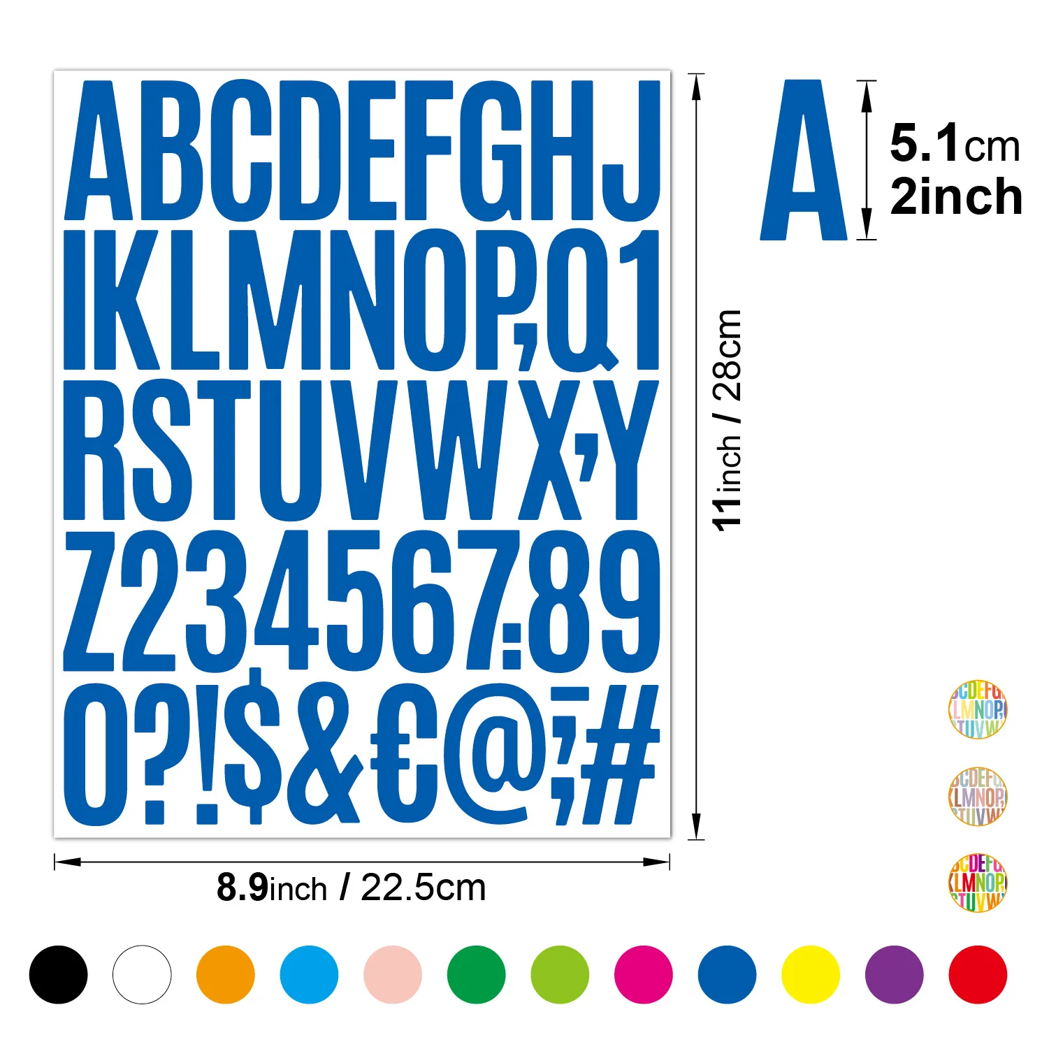 2-inch Letter Diary Decoration Number Sticker Adhesive Letters Stickers Notebooks Sticky Waterproof DIY Scrapbooking Alphabet