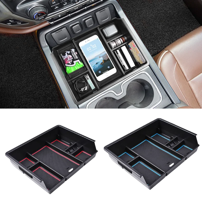 

Center Console Organizer Tray For Chevy Silverado/GMC Sierra 1500 2014-2018 and Sierra 2500/3500HD 2015-2019 Storage Box Stowing