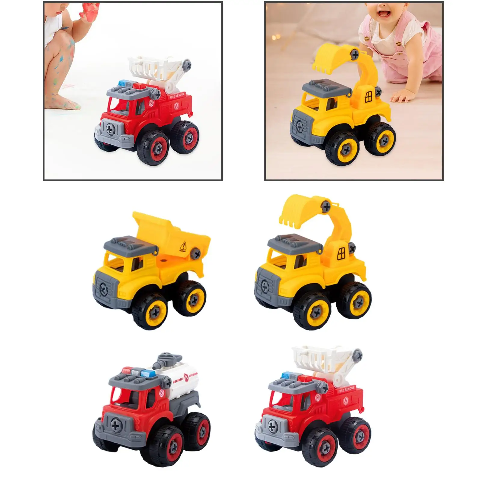 Construction Truck Screwdriver Toys Fine Motor Skill Take Apart Truck Building Toy for Party Favors Boys Girls Kids Children