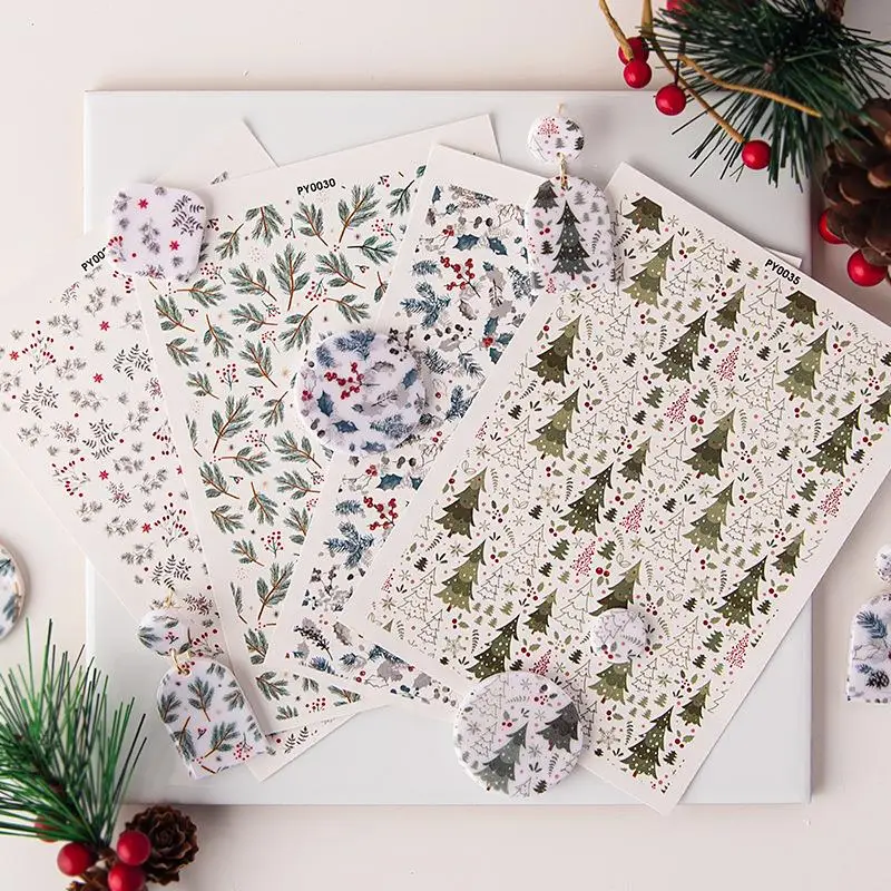 Painted Pattern Polymer Clay Watercolor Transfer Paper Flower Soft Pottery Eearrings Jewelry Handmade Disposable Sticker Tool polymer clay tools pottery tools clay sculpting tools pottery sculpting tools clay craft tool pottery coloring tool ceramic transfer paper
