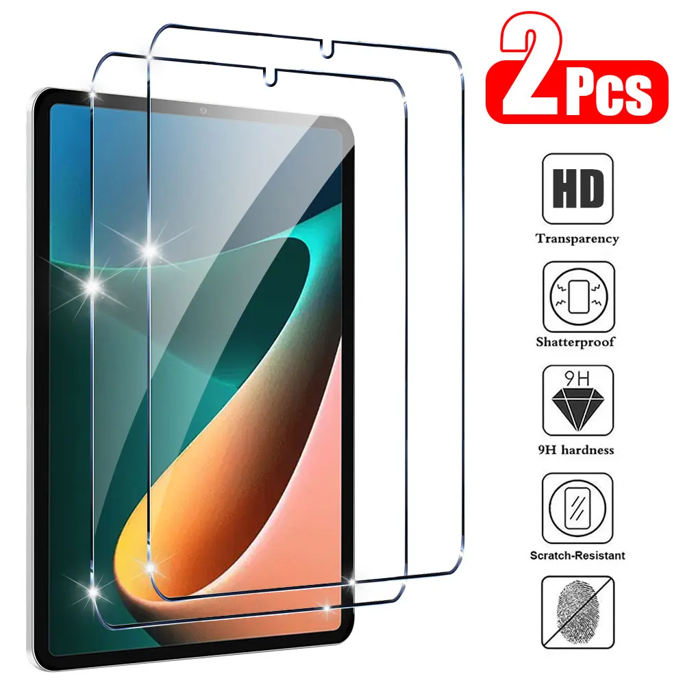 2Pcs Tempered Glass For Xiaomi Mi Pad 5 6 Pro 11 Inch 6s Pro 12.4 Screen Protector For Redmi Pad 10.6 Inch Tablet Film