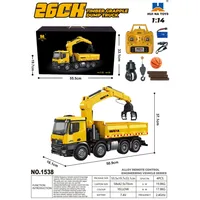 2.4G HUINA 1538 1/14 Scale RC Timber Grab Dump Truck Remote Control Dumper Car Model 1200MAH Battery Toys Gifts for Boys TH19620 1