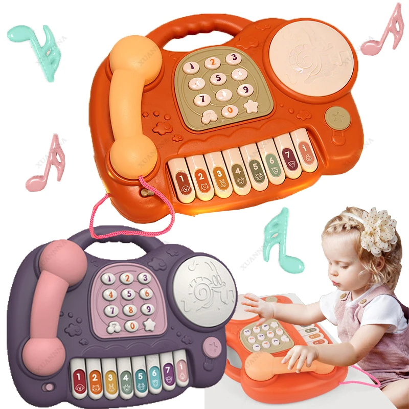

Piano Telephone Drum Intelligent Electronic Piano Drum Baby Early Education Music Learning Toy Simulation Telephone Beat Drum