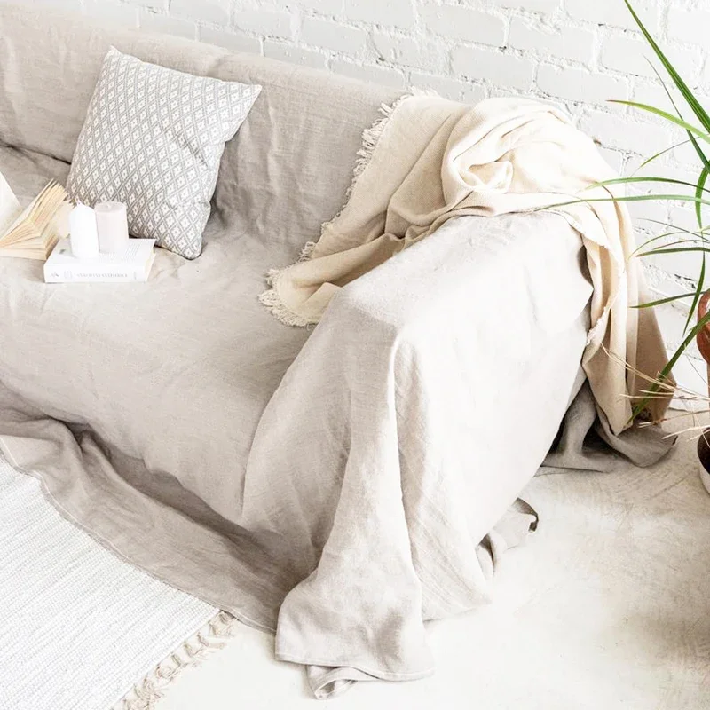 100% Linen Sofa Cover ,Premium Quality Sofa Slipcover, Soft Couch Chair Cover for Living Room Bedroom LOVESEAT Home Textile 5