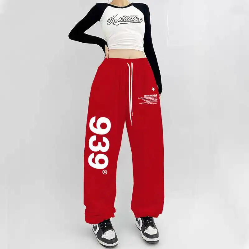 Spring and autumn 939 sweatpants men's and women's loose straight wide-leg pants casual sweatpants ins tide Free shipping 3