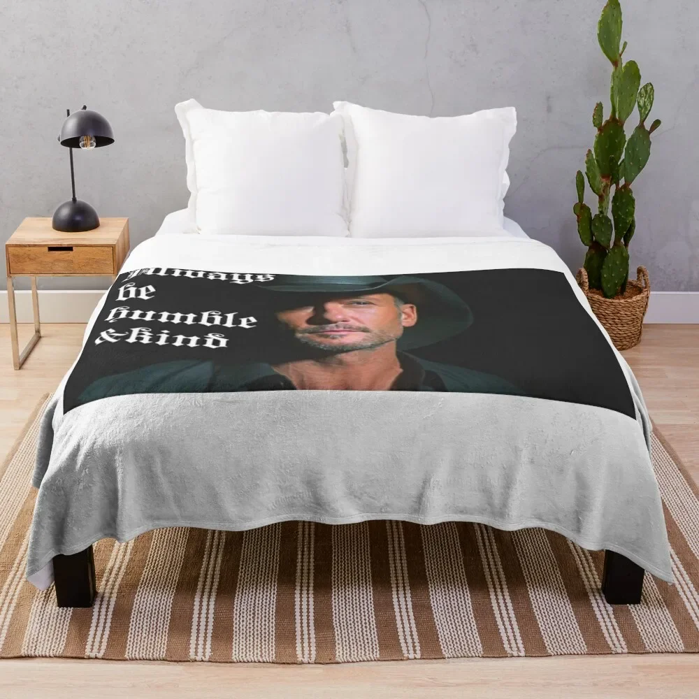 

Always be humble and kind Throw Blanket Flannel Fabric Plaid on the sofa Blankets