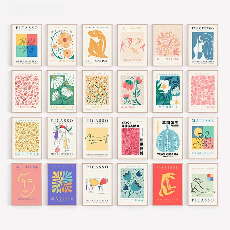 

Matisse Пикассо цветочный рынок настенные художественные постеры Yayoi Kusama Печать на холсте картина на стену в скандинавском стиле гостиная домашний декор