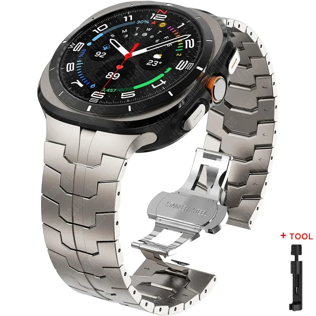 Luxury Titanium Metal Band for Men – Premium Bracelet Strap for Smartwatches