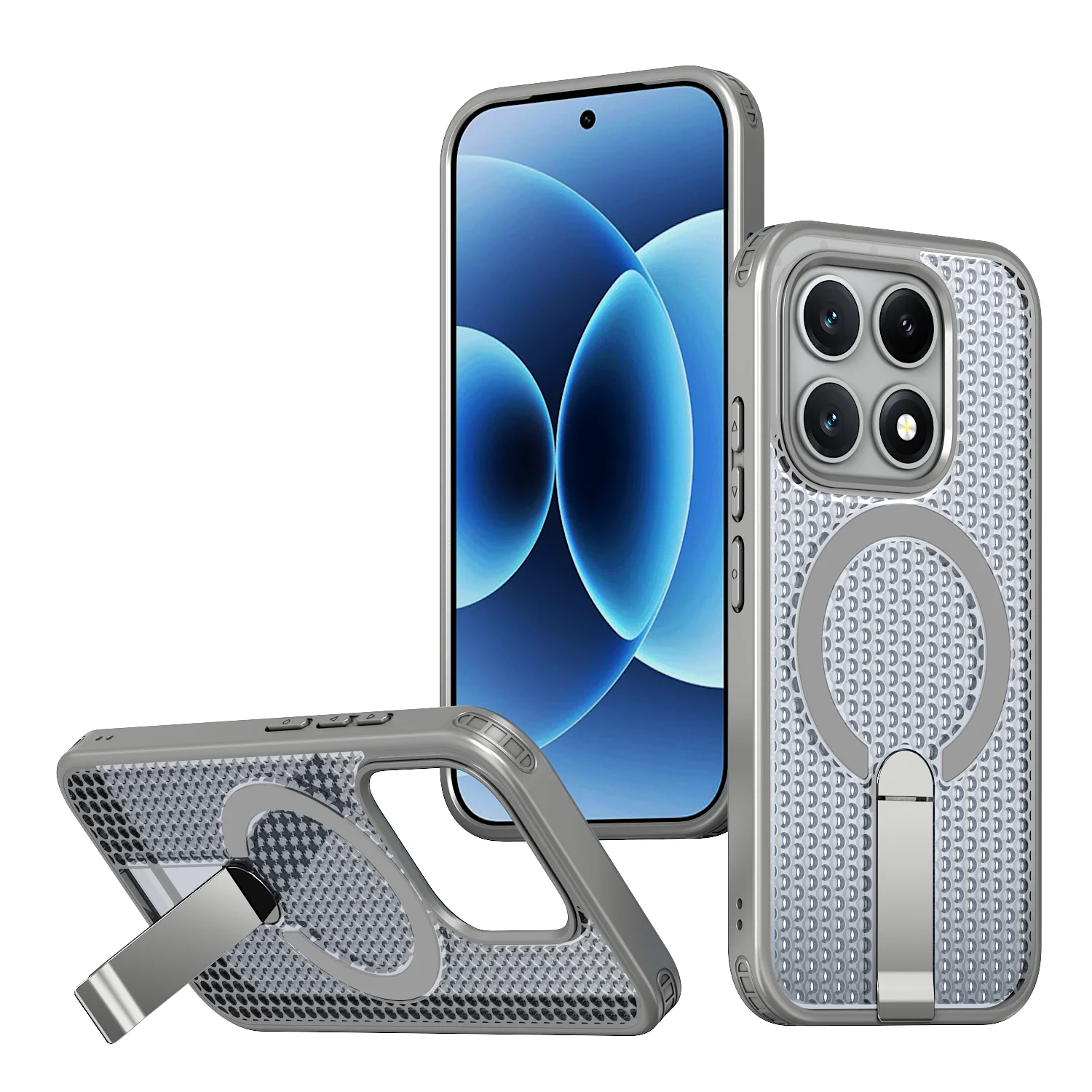 Luxury Magnetic Bracket Heat Dissipation Shockproof Rugged Tough Phone Case Cover