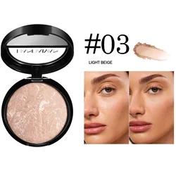 Multicolor Baked Matte Powder Foundation Compact - Waterproof, Long - Lasting, Full Coverage - 15g (03 Light Beige)