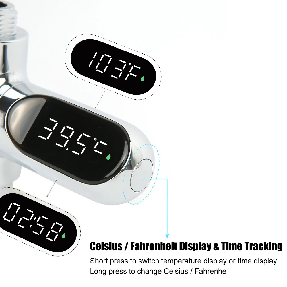 

LED Digital Smart Shower Thermometer Kitchen Bathroom Faucet Water Temperature Meter Monitor
