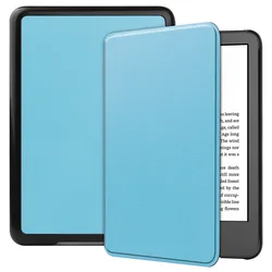Magnetic PU Leather Smart Case for Kindle 6-Inch 2024 Edition (Sky blue)