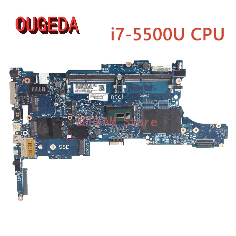 

OUGEDA 6050A2637901-MB-A02 799512-601 799512-501 799512-001 For HP 840 G2 Laptop Motherboard With SR23W i7-5500U full tested