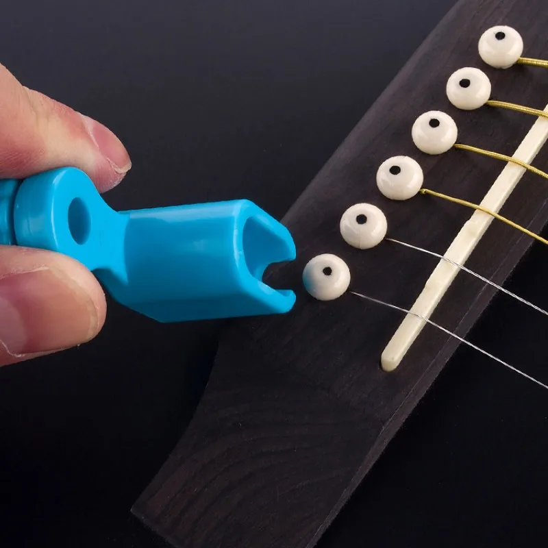 Guitar Bridge Pin Puller String Winder Peg Puller ABS Acoustic Bridge for Loosening Tightening String Accessories