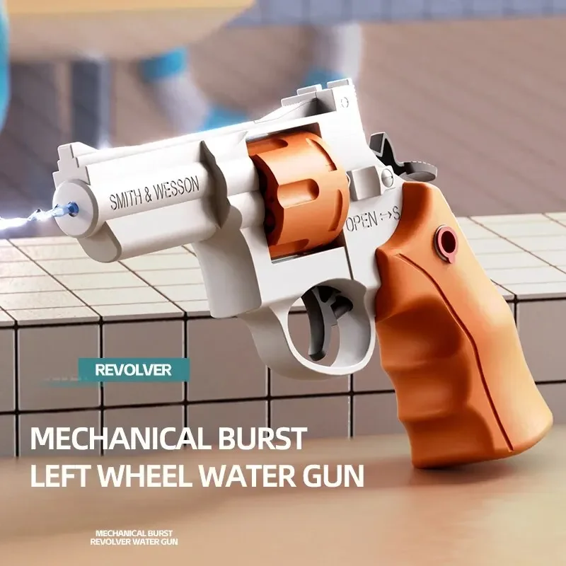 1PCS Summer Water Gun Toy Mechanical Continuous Revolver Water Gun Toys Boys Girls Outdoor Beach Water Toys Kids Holiday Gifts 4
