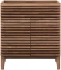 Render 30" Bathroom Vanity in Walnut-Sink Basin Not Included 30 Inch solid construction with practical functionality Walnut 1