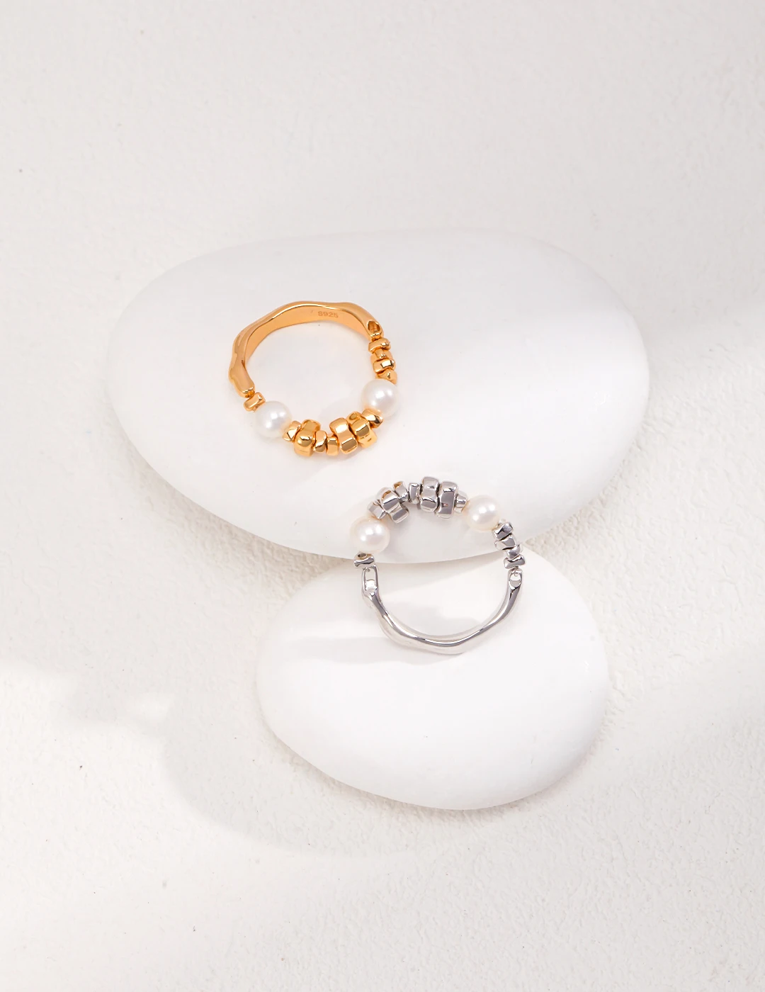 

925 silver pearl ring