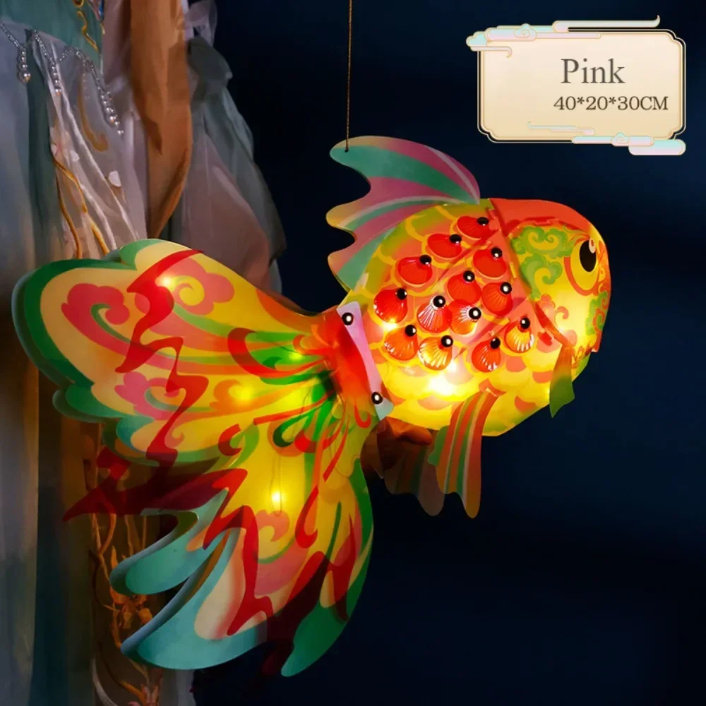 Mid-Autumn Festival Laterne DIY tragbare leuchtende antike Glasfischlaterne handgemachte immaterielle Kulturerbe PVC-Laterne – Detail 7
