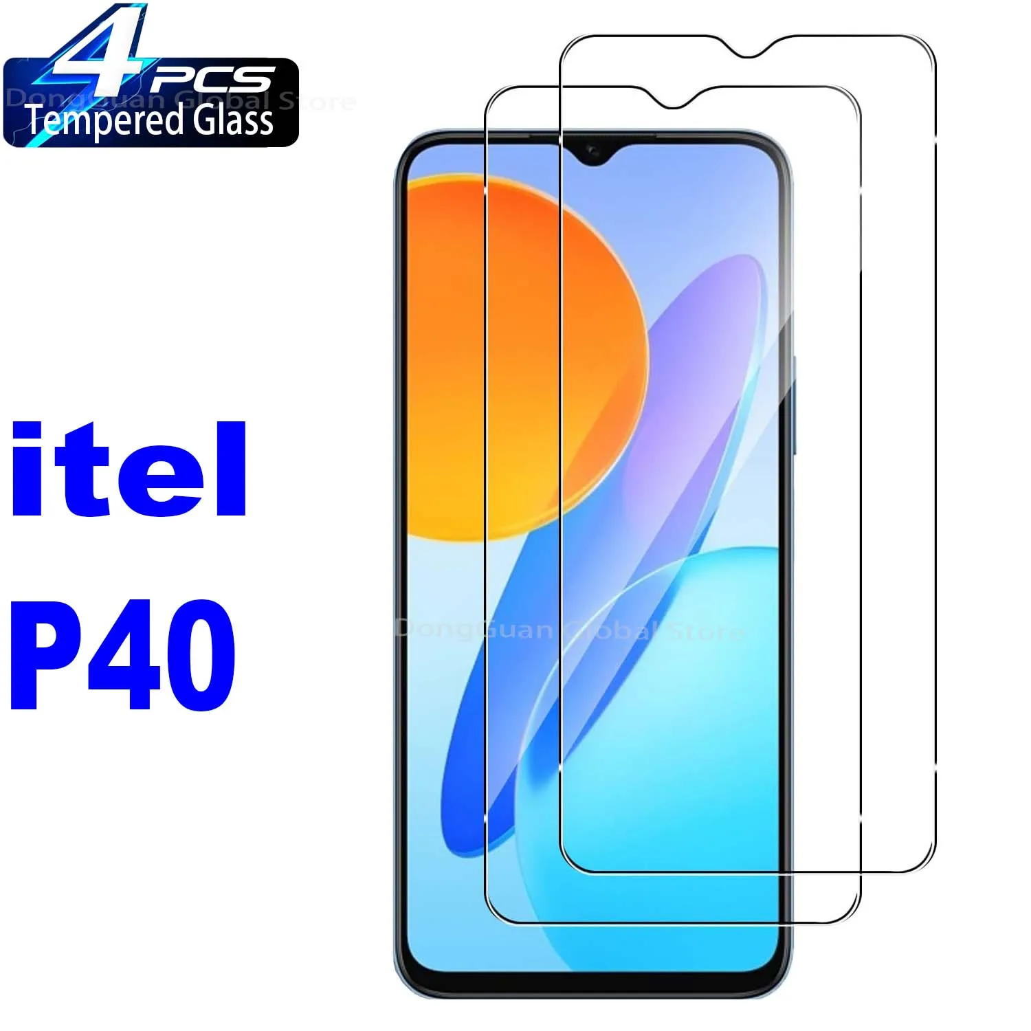 

2/4Pcs Tempered Glass For itel P40 Screen Protector Glass Film