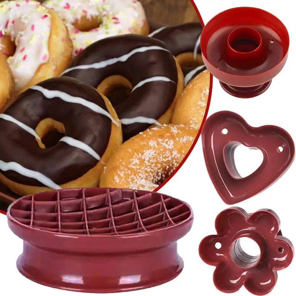DIY Donut Cutter Maker Form For Donuts Cookie Cake Bakery Mold For Bread Desserts Round Flower Shaped Kitchen Tools Device