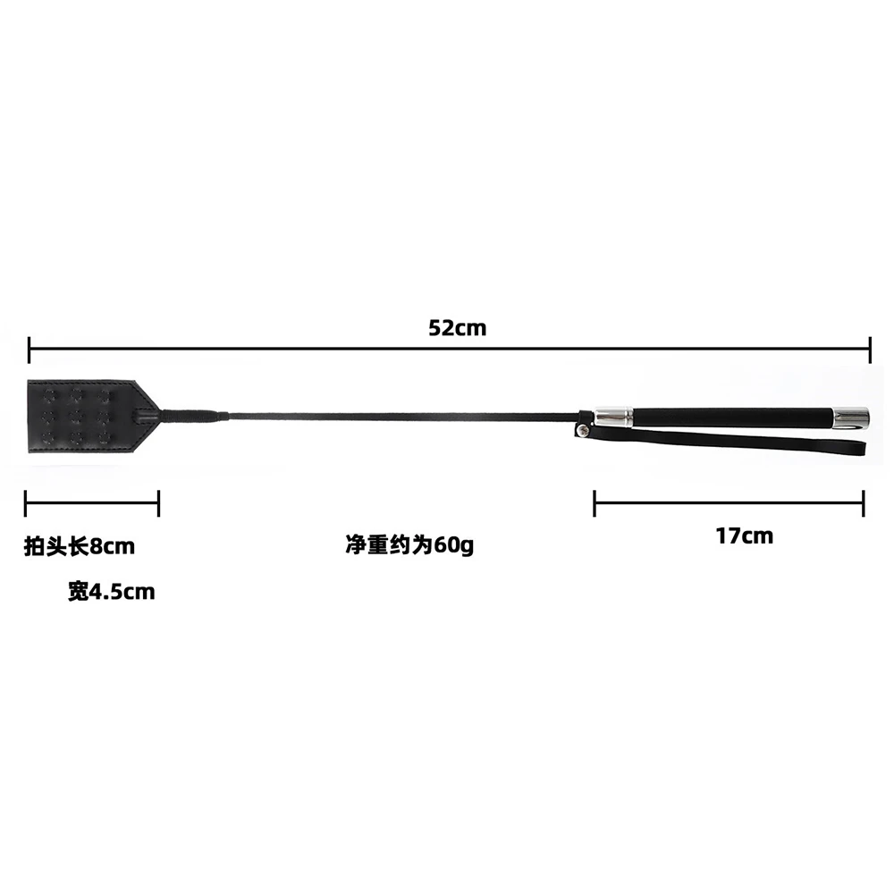 Enhance Pain Stainless steel Spikes 52CM Long PU Leather Spanking Paddle Slapper Whip for Horse Training 5
