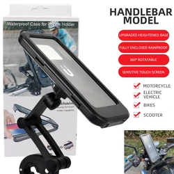 Motorcycle Bicycle Mobile Phone Holder Navigation Bracket Handle Cellphone Holder Waterproof Bracket360°Swivel Adjustable Holder