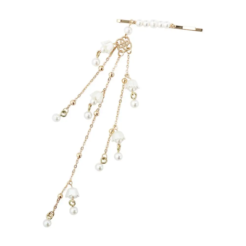 

Sweet Headwear Tassel For Girls Pearl Chinese Hanfu Korean Barrettes Hairpins Duckbill Clips Women Hair Side Clips