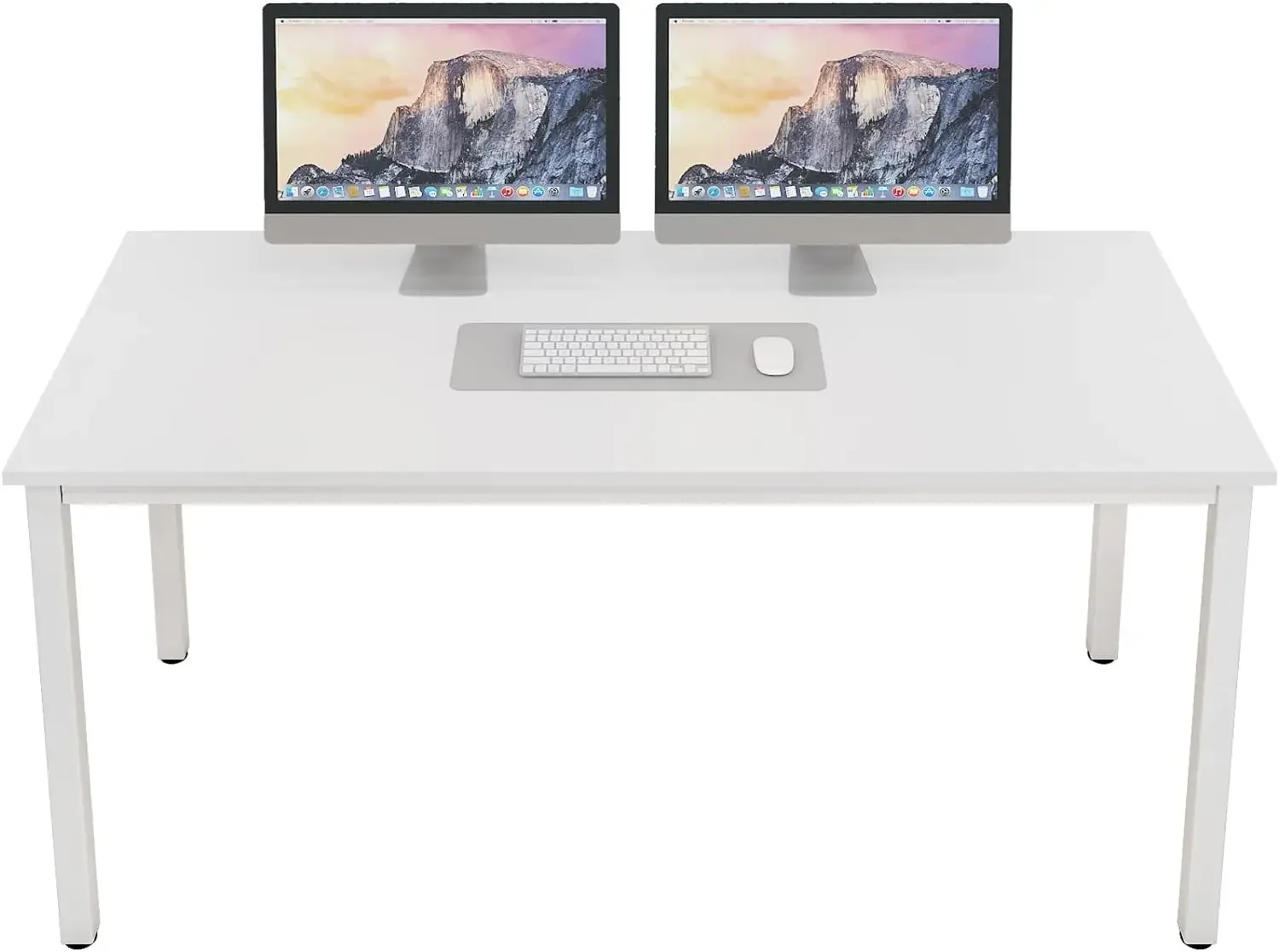 

55 inches Large Computer Desk, Composite Wood Board, Decent and Steady Home Office Desk/Workstation/Table, BS1-140WW White and W