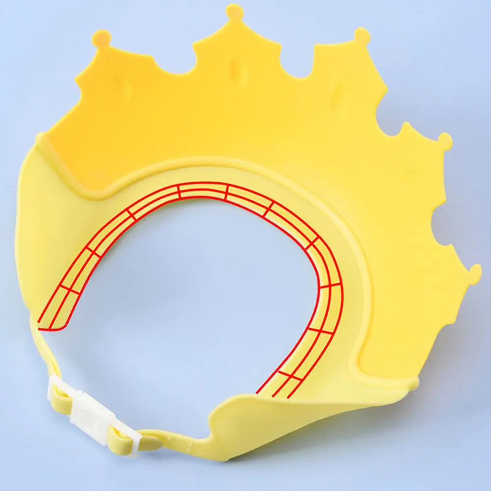 Waterproof Ear&Eye Protection Plastic Solid Color Children Shower Head Cover Crown Shape Baby Shampoo Cap Wash Hair Shield Hat