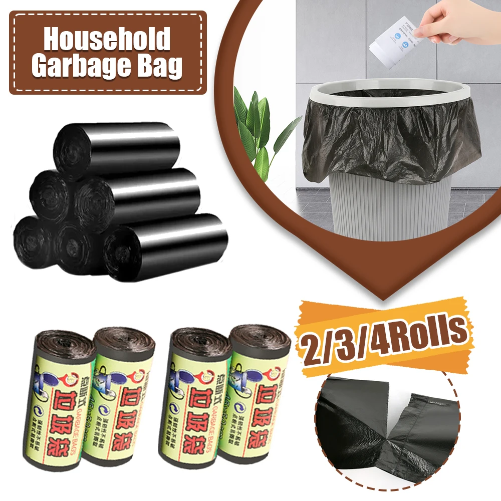 1/2/3 Rolls Garbage Bags Thick Convenient Environmental Plastic Trash Bags  Disposable Plastic Bag Garbage Bags Kitchen Household - AliExpress