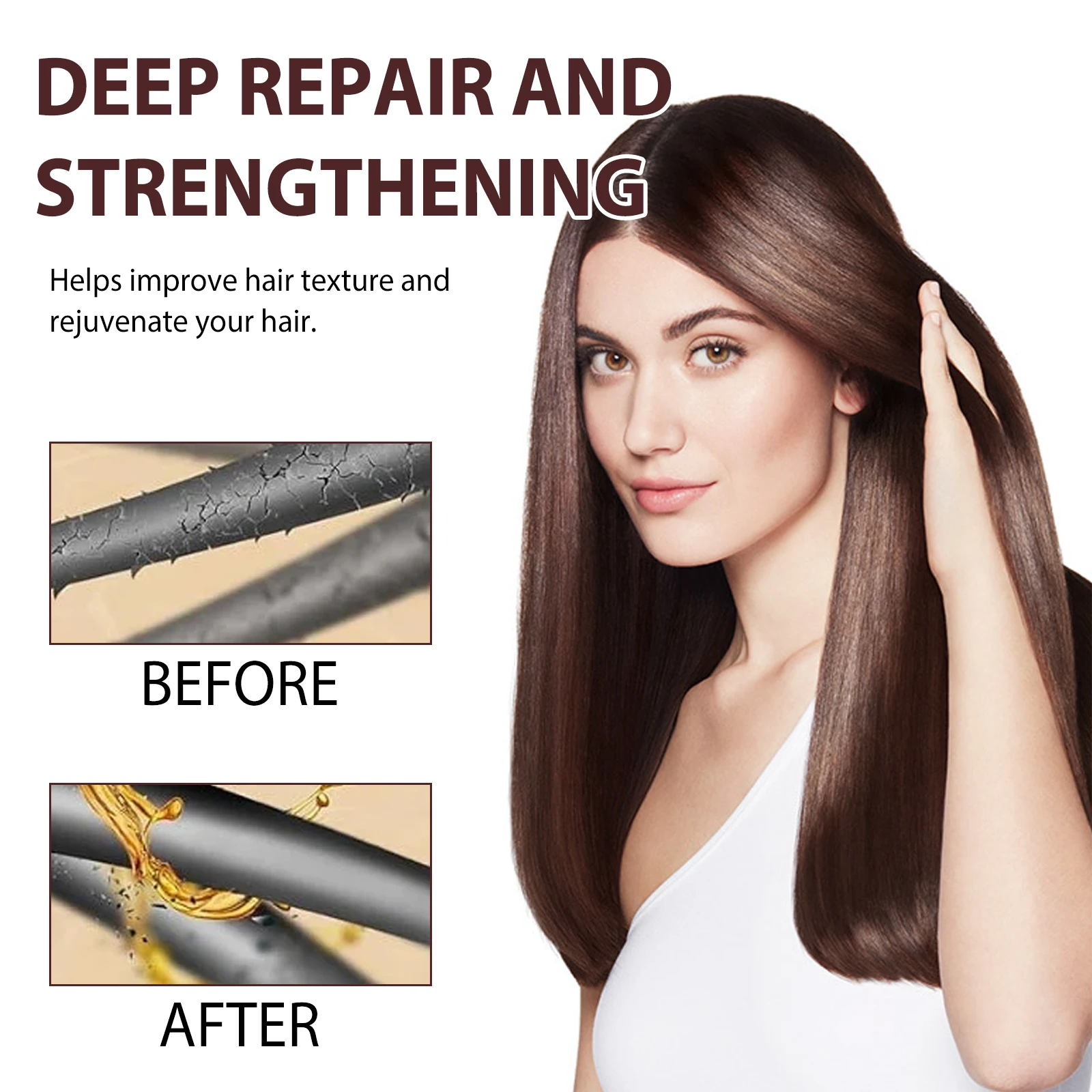 Nourishing & Smoothing Hair Serum - Hydrates Dry Ends, Non-Greasy with Fresh Fragrance, Strengthens & Softens Hair