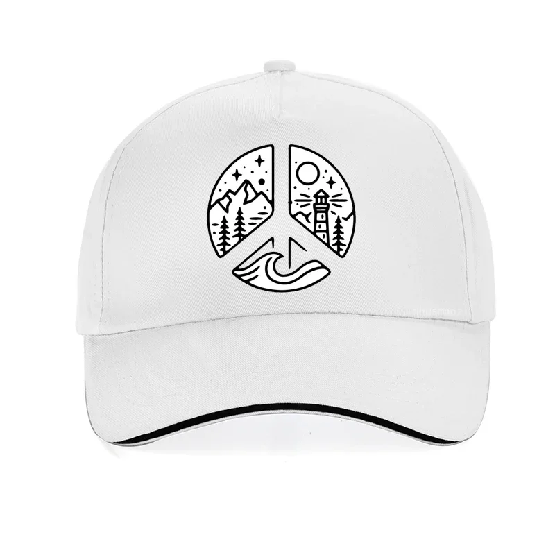 

Creativity Design Camping Adventure World Peace Printing Hip-hop Hat World Peace Sign Baseball Cap Pop Men Women Bonnet