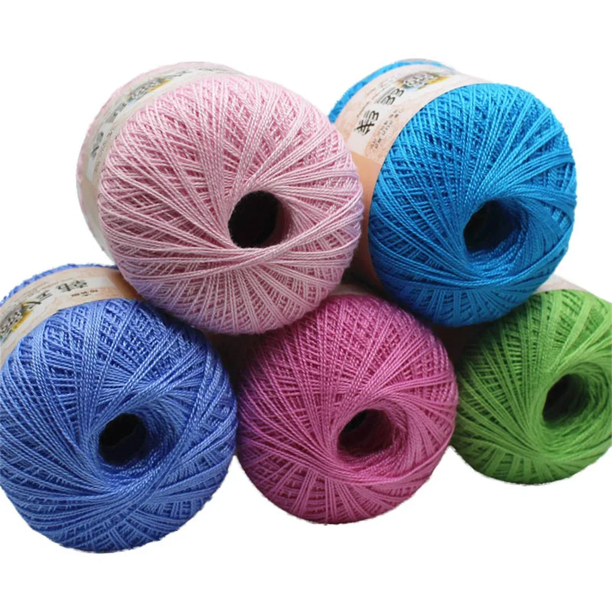 50g/ball Worsted 2 ply Middle Thin 0.8mm 8# Lace Cotton Yarn 100% Cotton Crochet Thread for Hand Knitting Sewing 400m/437yd 4