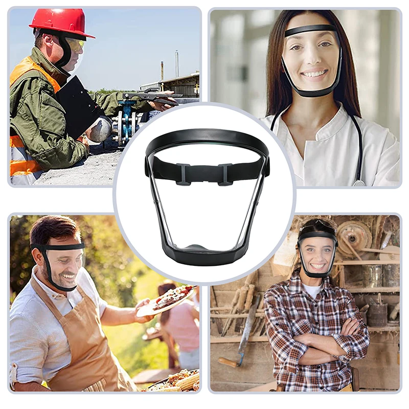 Anti-Fog Full Face Shield With Filters Kitchen Oil-Splash Face Mask Work Protection Mask Safety Glasses Protective Cover Mask 4