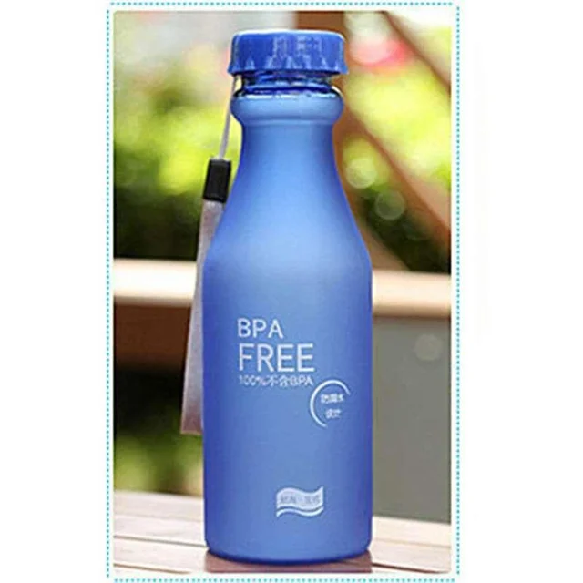 500ML Portable Candy Color Scrub Plastic Water Bottle Letter Print Leakproof Outdoor Sports Readily Cup 5