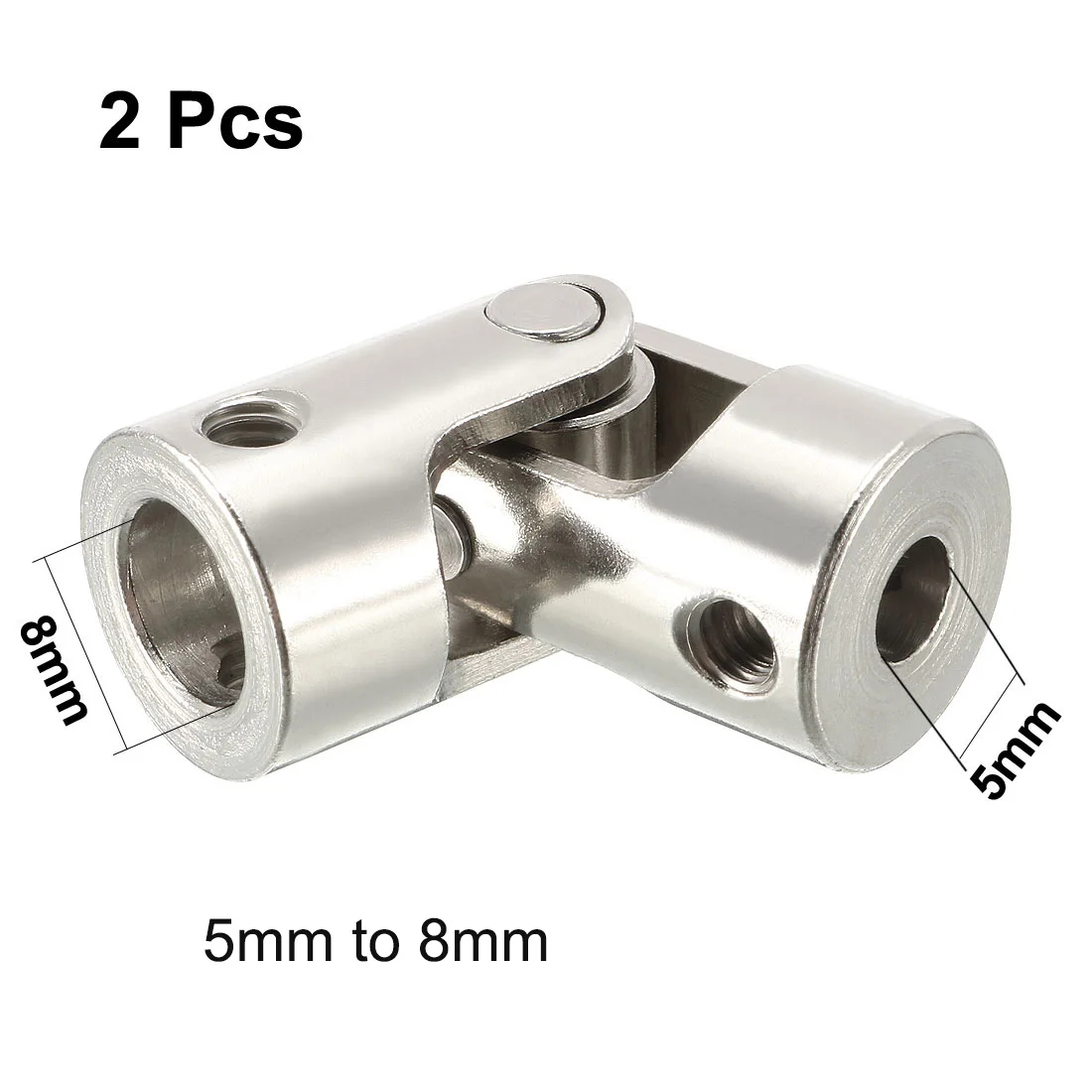 BokWin 8mm to 8mm Inner Dia Universal Steering Shaft U Joint Coupler 2Pcs 