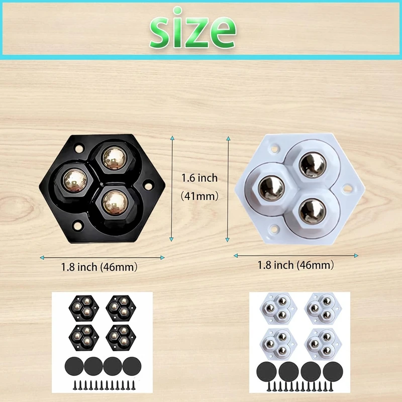 Self Adhesive Caster Wheels 8Pcs, Stainless Steel Ball Bearings For Kitchen Appliances 6