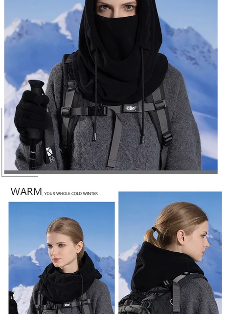 Sport Hiver Unisexe Cagoule Moto Hiver Homme Femme Cache-Cou