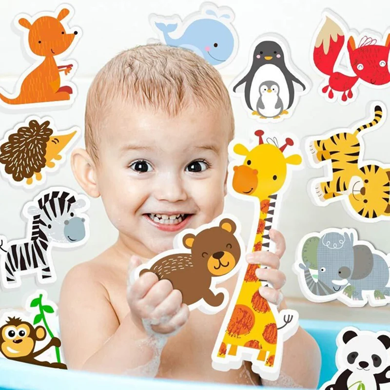 Baby Bath Toys Fun Foam Animals Cognitive Floating Toy Traffic Bathroom Bathtub Toys for Babies Gifts Kids Early Educational Toy 2