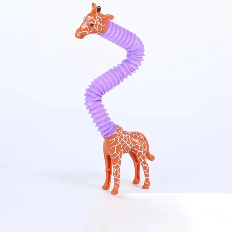 1Pc Stretch Pop Tube Giraffe Toy, Sensory Fidget Toy For Kids, Cute Giraffe Stress Relief Squeeze Decompress Toy - Bilde 5