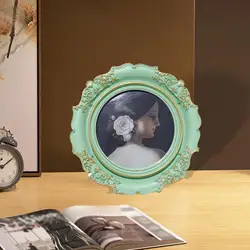 Vintage - Style Round Photo Frame with Multifunction Display (Green)