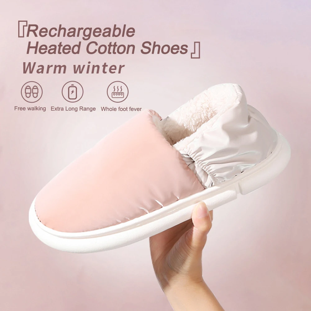 Unisex Electric Heating Slippers with 3 Heating Levels USB Heated Slippers Rechargeable Foot Warmer House Shoes for Winter 6