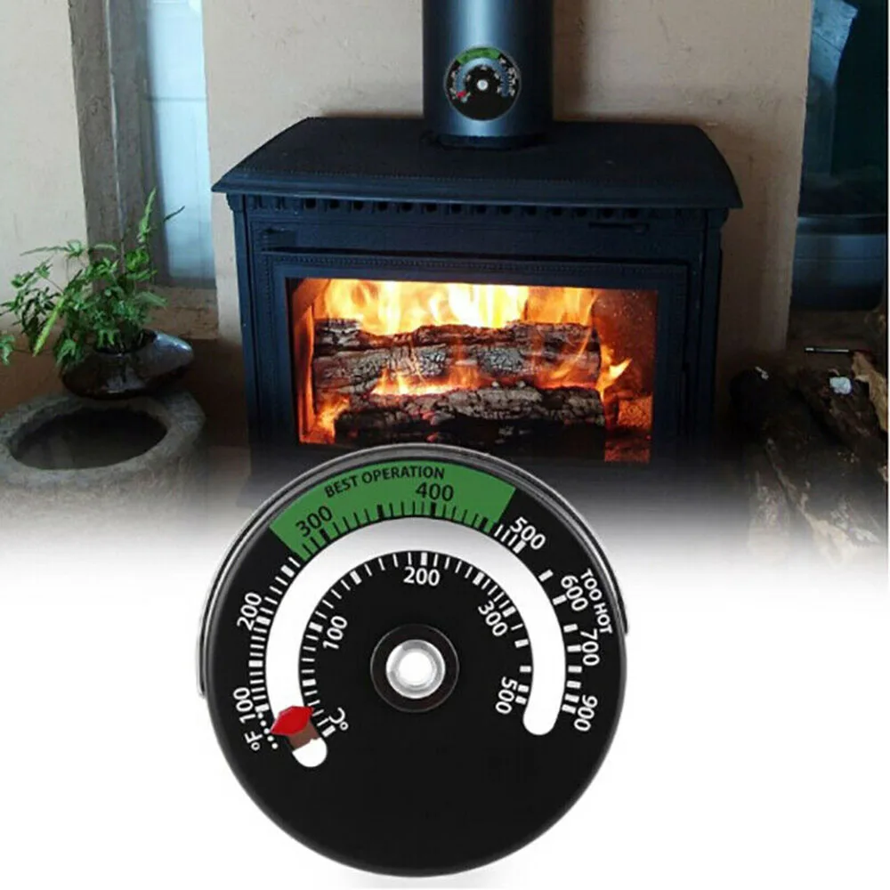 Fireplace Thermometer Suitable Temperature Measurement Oven Stove Flue Pipe Wall Mounted Temperature Monitor Easy-to-R fireplace thermometer