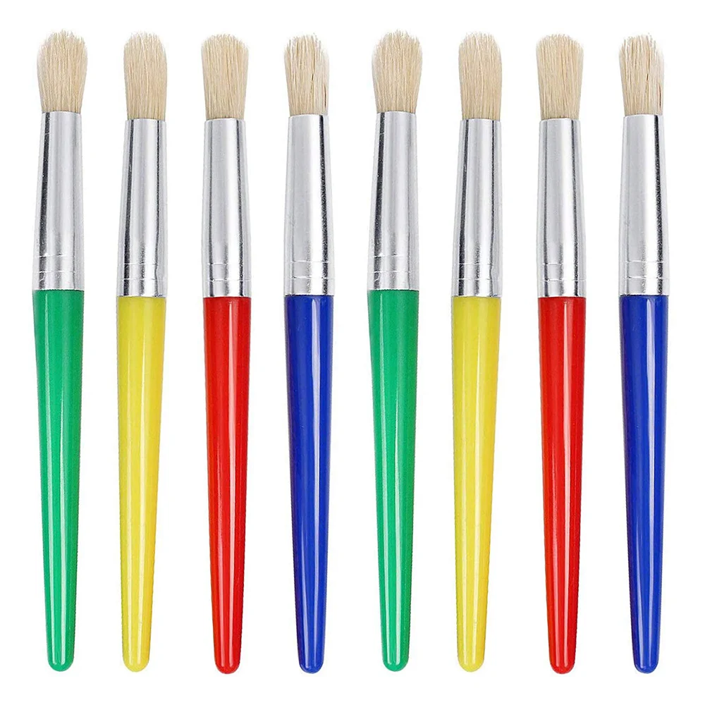 4pcs Round and Flat Bristle Artist Paint Brushes for Student Tempera Graffiti Acrylic Oil Watercolor Painting 3